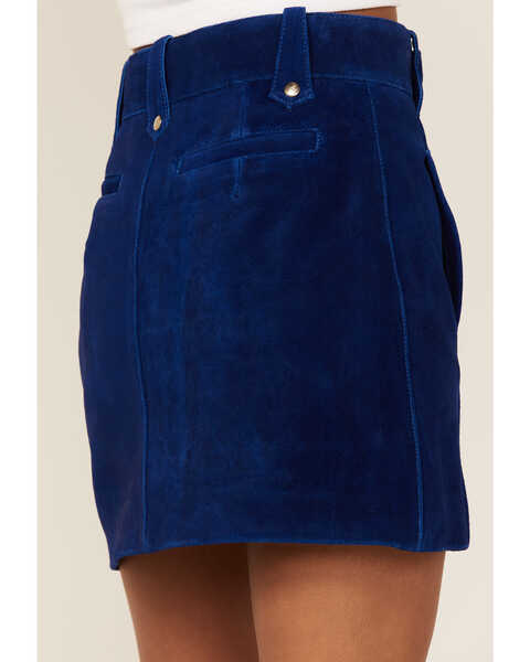 Image #3 - Understated Leather Women's City Slickers Suede Mini Skirt, Cobalt, hi-res