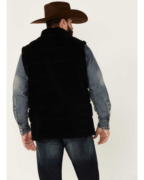 Image #4 - Cody James Men's Mesa Quilted Snap-Front Sherpa Vest , Black, hi-res