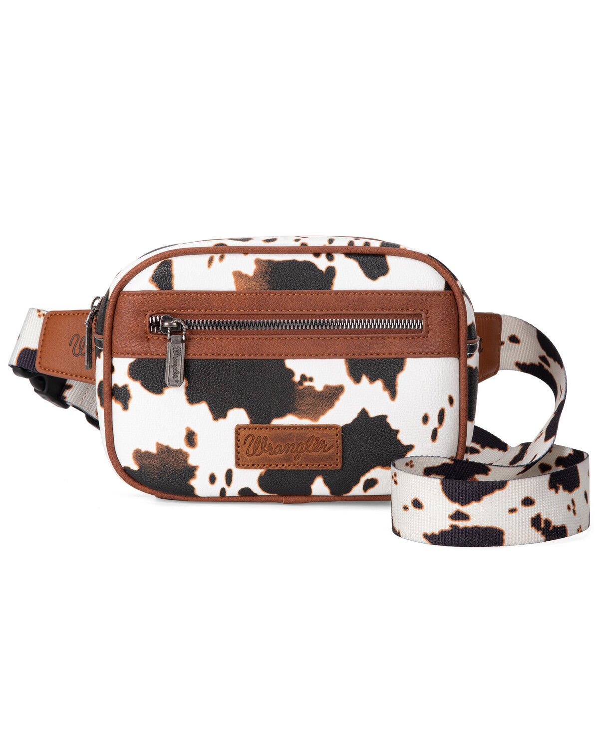 Image #1 - Wrangler Women's Cow Print Sling Bag, Brown, hi-res