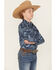 Image #2 - Cody James Boys' Westward Paisley Print Long Sleeve Snap Western Shirt, Navy, hi-res
