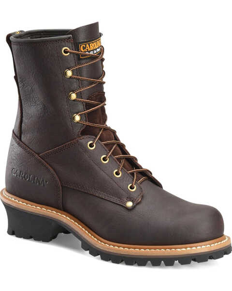 Carolina Men's Logger Boots - Steel Toe, Brown, hi-res