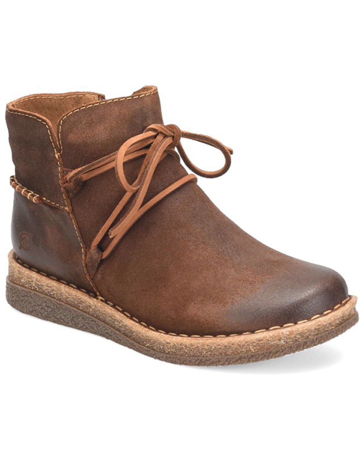 Born Women's Calyn Wedge Booties - Round Toe, Brown, hi-res