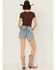 Image #3 - Driftwood Women's Goldie X Medium Wash High Rise Floral Embroidered Stretch Denim Shorts , Medium Wash, hi-res