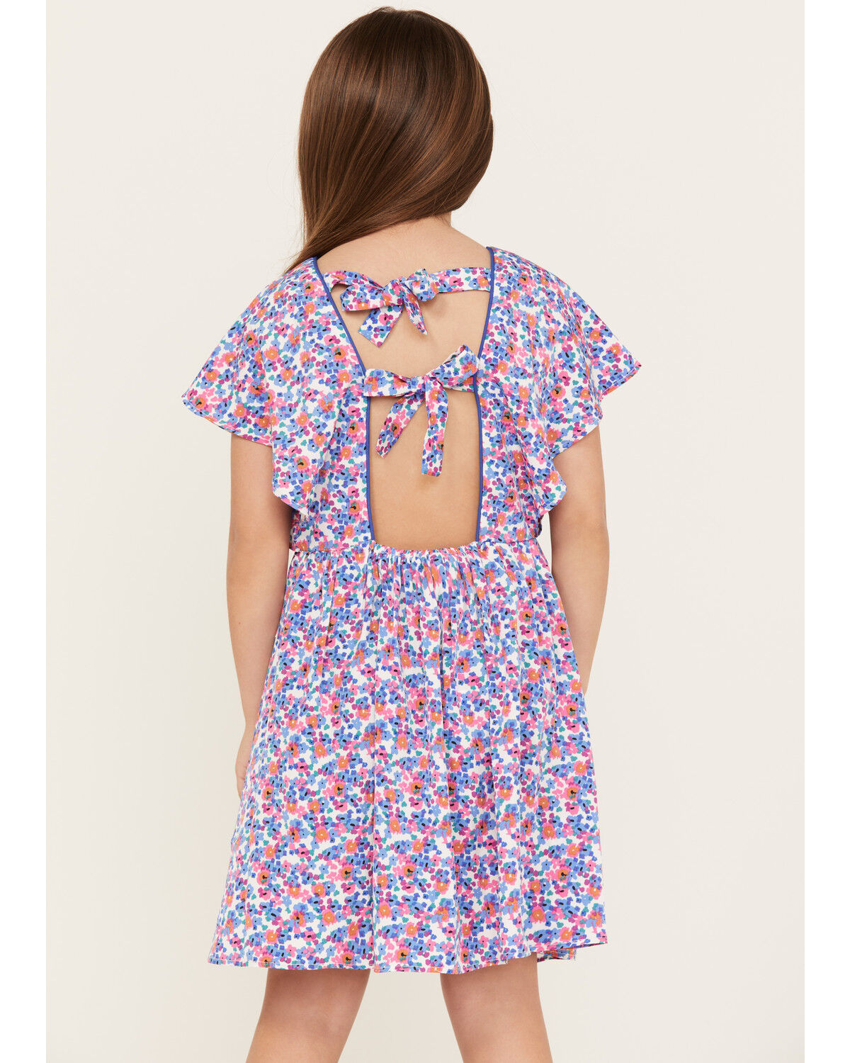 Image #4 - Molly Bracken Girls' Bow Back Dress, Blue, hi-res