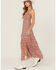 Image #2 - Angie Women's Printed Smocked Front Maxi Dress, Pink, hi-res