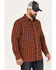 Image #2 - Moonshine Spirit Men's Burning Flame Plaid Print Long Sleeve Snap Western Flannel Shirt, Rust Copper, hi-res