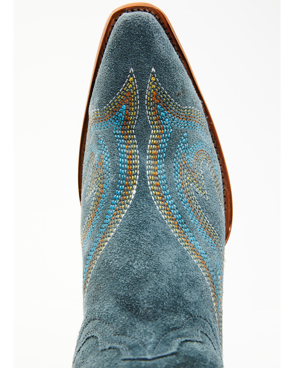 Image #6 - Planet Cowboy Women's Steel My Blues Psychedelic Suede Leather Western Boot - Snip Toe, Blue, hi-res