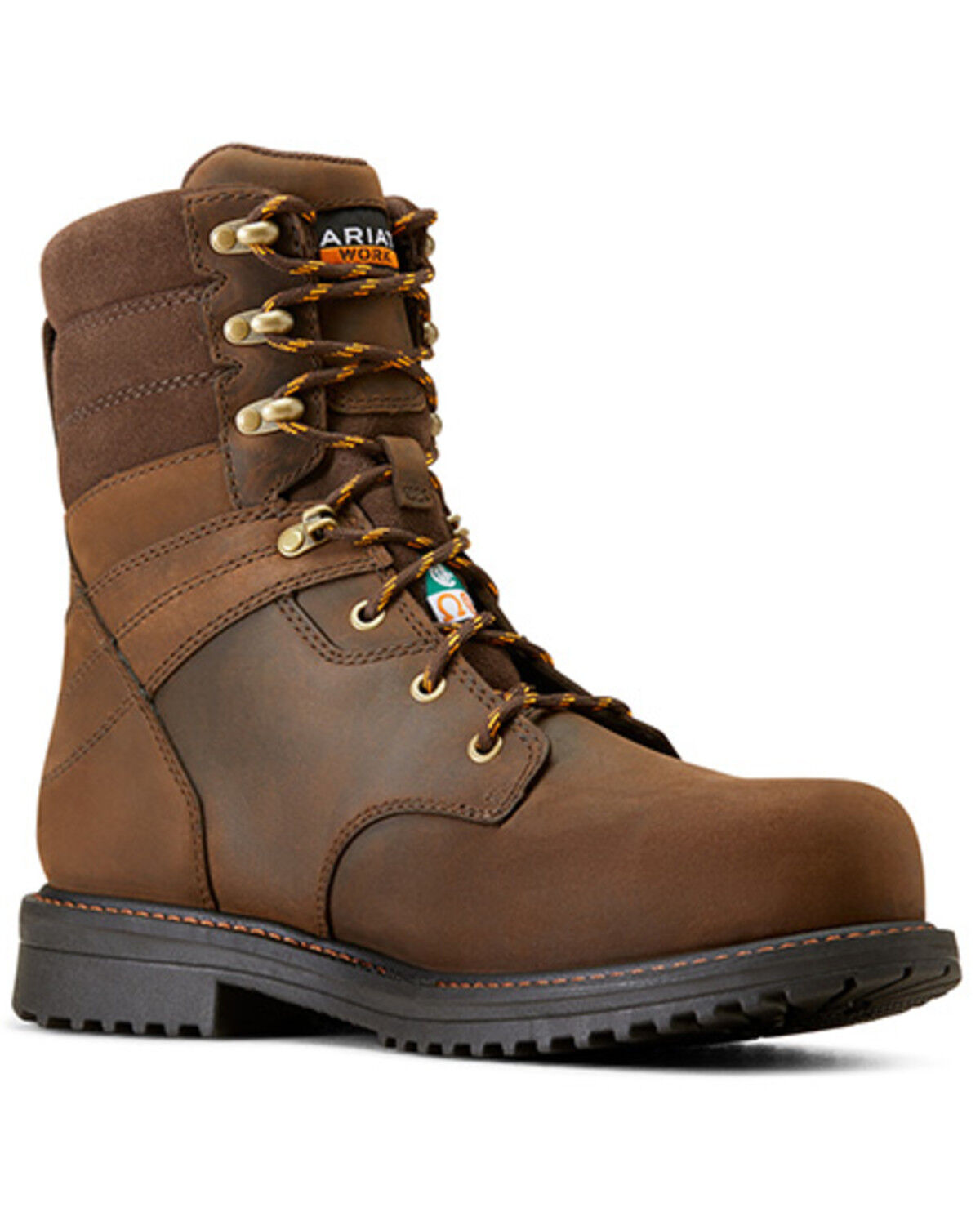 Image #1 - Ariat Men's 8" RigTEK CSA Waterproof Work Boots - Composite Toe, Brown, hi-res