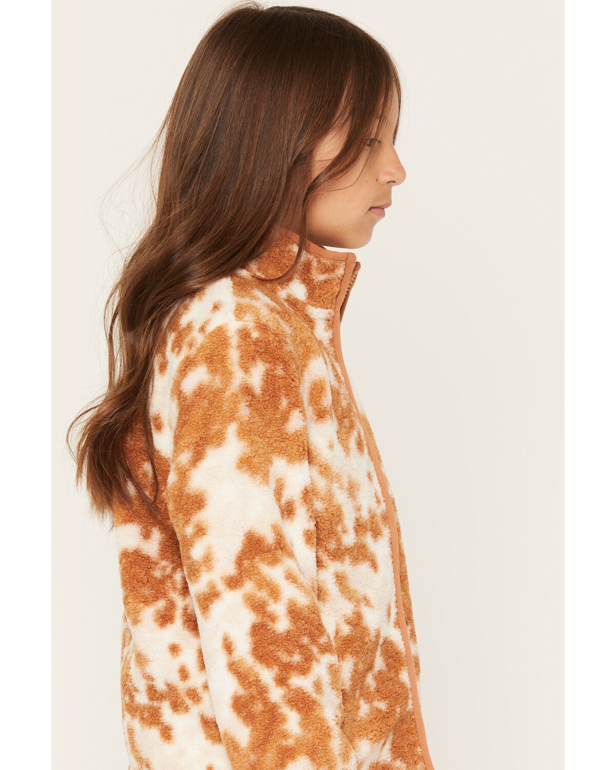 Image #2 - Wrangler Girls' Hay Away Cow Print Zip-Up Sherpa Jacket, Multi, hi-res