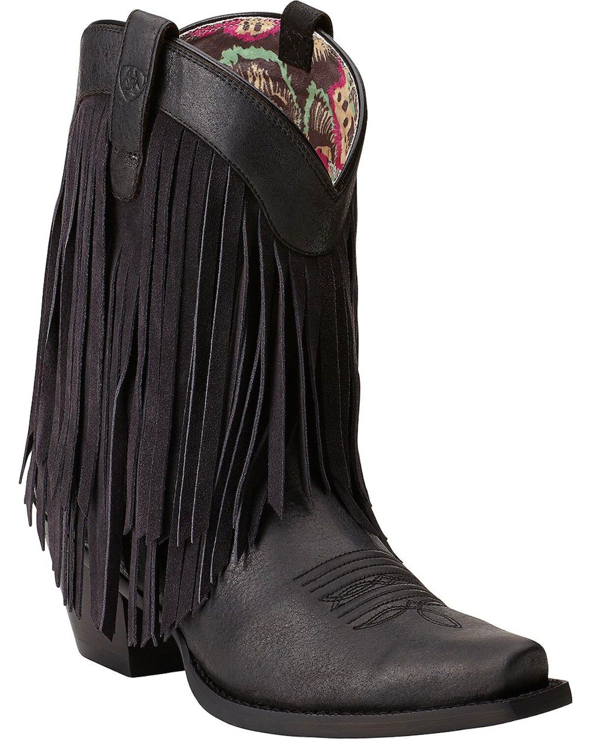 black fringe cowboy boots