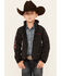 Image #2 - Rodeo Clothing Boys' USA Flag Waterproof Softshell Jacket , Black, hi-res