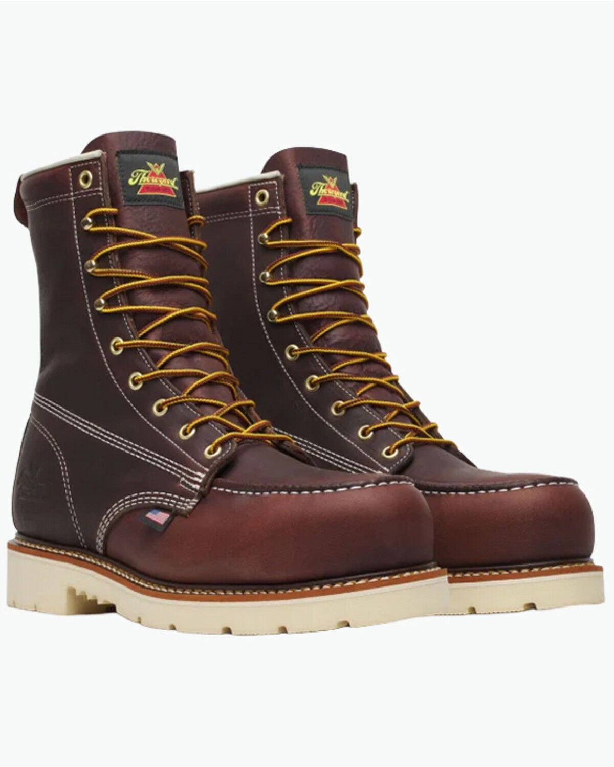 Image #1 - Thorogood Men's 8" American Legacy Moc Work Boots - Nano Composite Toe, Brown, hi-res