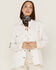 Revel Women's Happy Face Snap Shacket, White, hi-res
