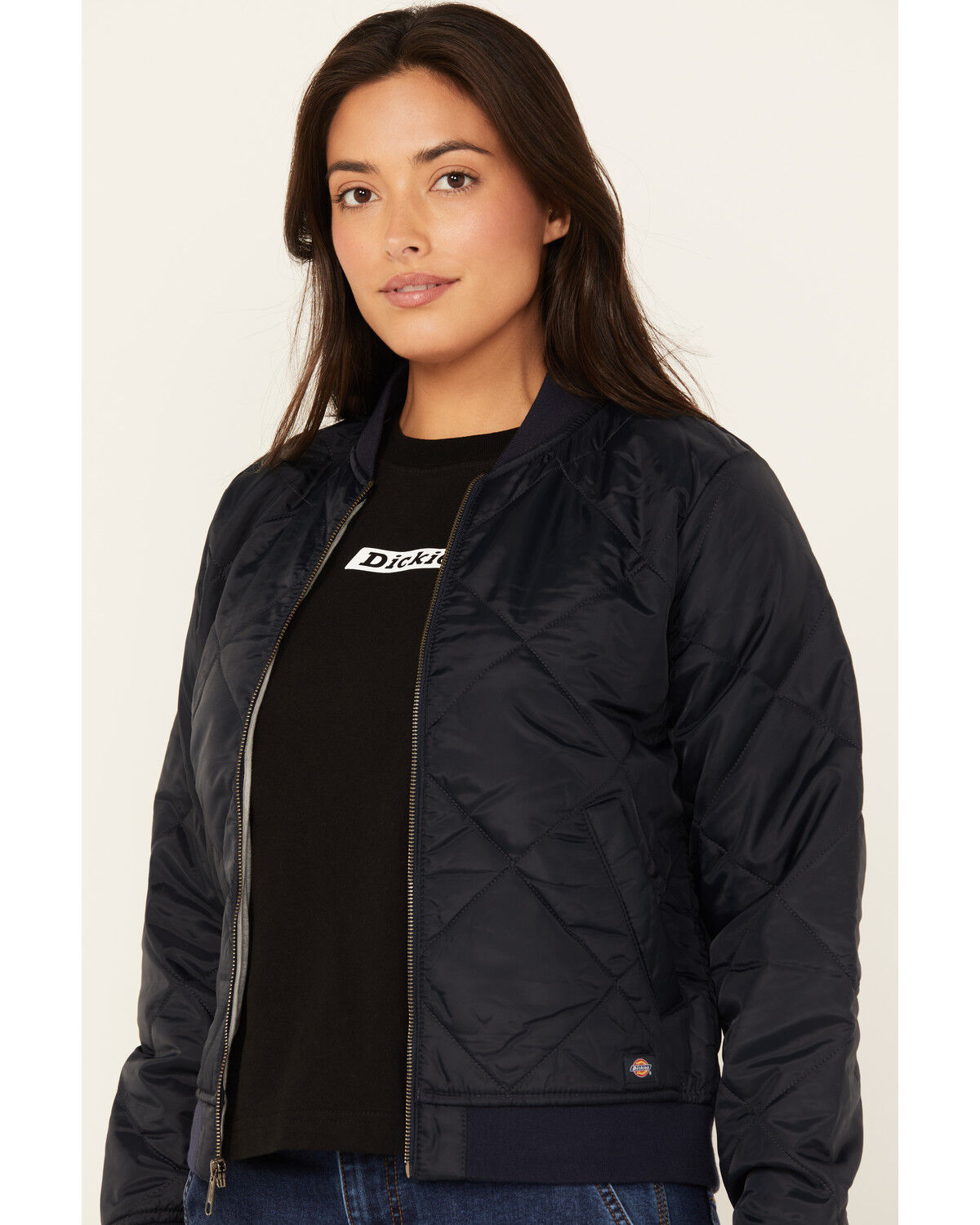 Image #2 - Dickies Women's Quilted Jacket, Navy, hi-res