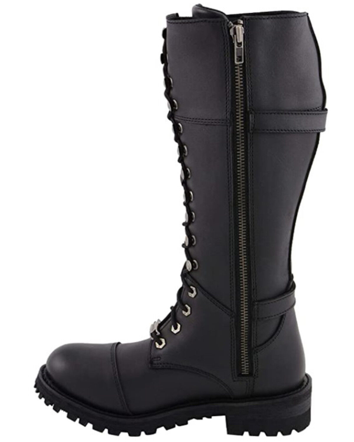Image #3 - Milwaukee Leather Women's Front Toe Cap Riding Boots - Round Toe, Black, hi-res