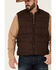 Rodeo Clothing Men's Brown Canvas Zip-Front Western Puffer Vest , Brown, hi-res