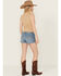 Image #3 - Idyllwind Women's Medium Wash Gypsy High Rise Faux Suede Embellished Comfort Stretch Denim Shorts, Medium Wash, hi-res