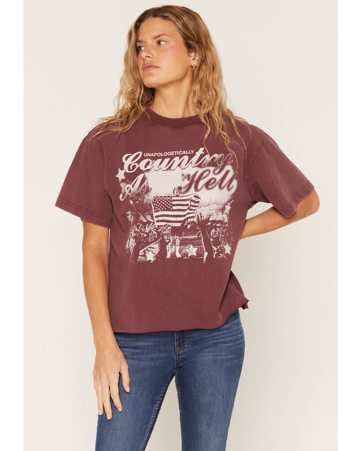 Bravado Women's HARDY Short Sleeve Graphic Tee, Red, hi-res