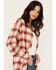 Image #2 - Idyllwind Women's Roby Plaid Print Long Sleeve Snap Shirt, Maroon, hi-res