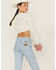 Image #4 - Shyanne Women's Swiss Dot Keyhole Crop Top, White, hi-res