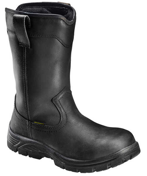 Avenger Men's Black Waterproof Wellington Work Boots - Composite Toe, Black, hi-res