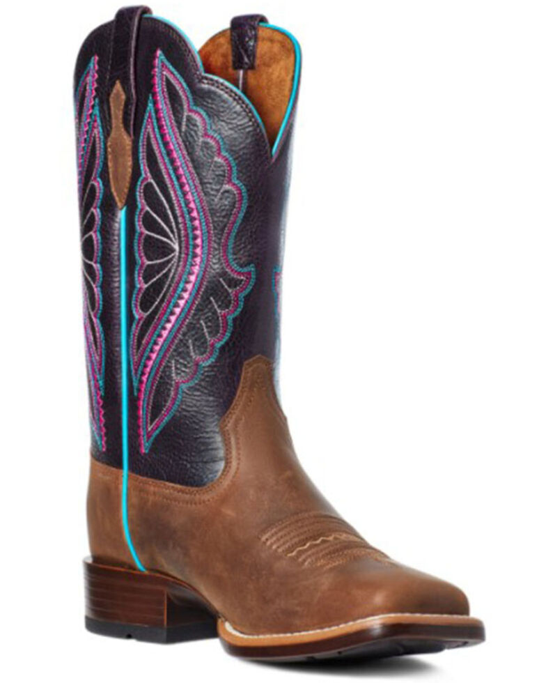 Ariat Women's Shadow Primetime Western Boots - Wide Square Toe, Brown, hi-res