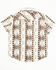 Image #3 - Wrangler Toddler Boys' Checotah Southwestern Striped Short Sleeve Pearl Snap Western Shirt , Brown, hi-res