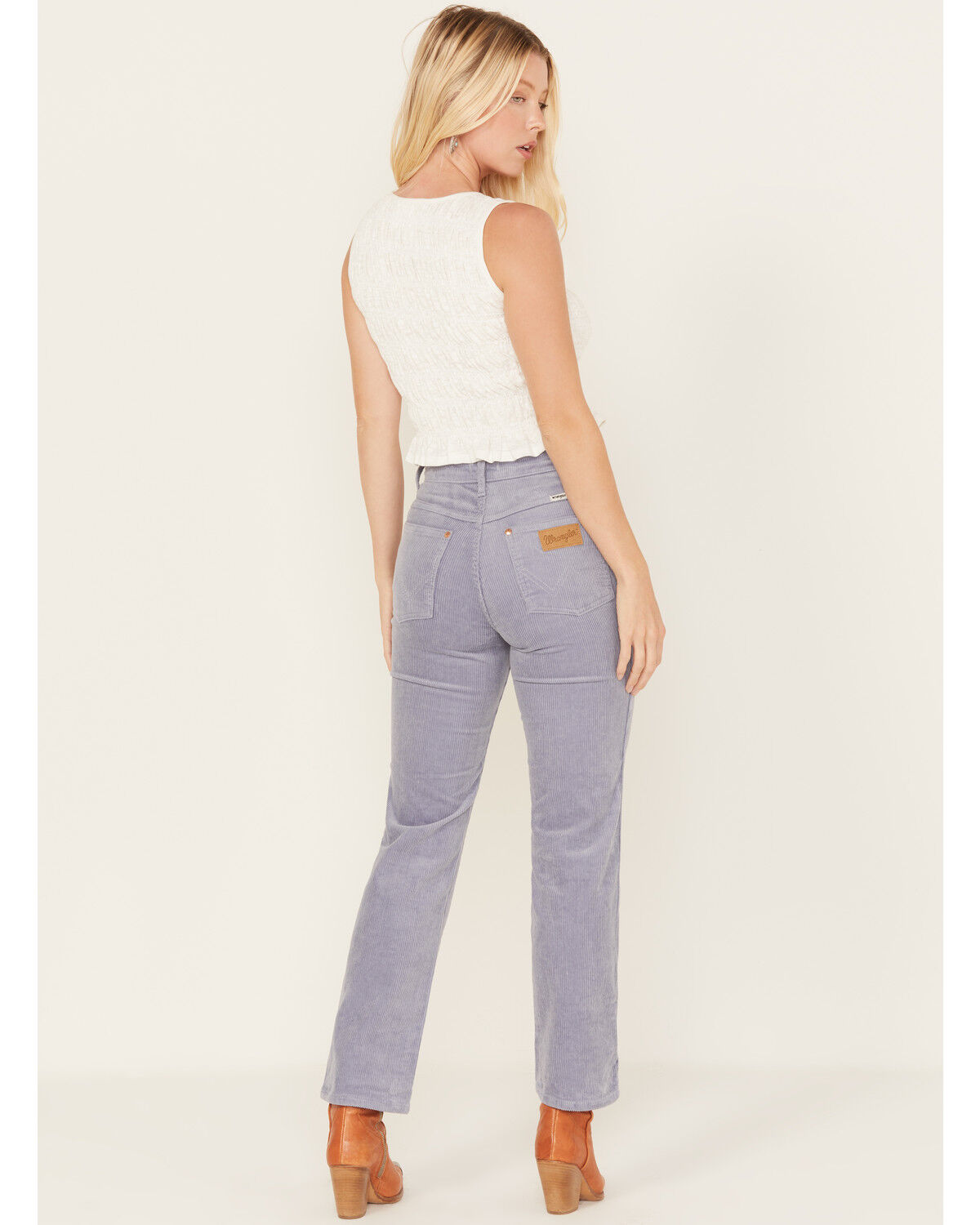 Image #3 - Wrangler Women's Wild West High Rise Corduroy Straight Jean, Blue, hi-res
