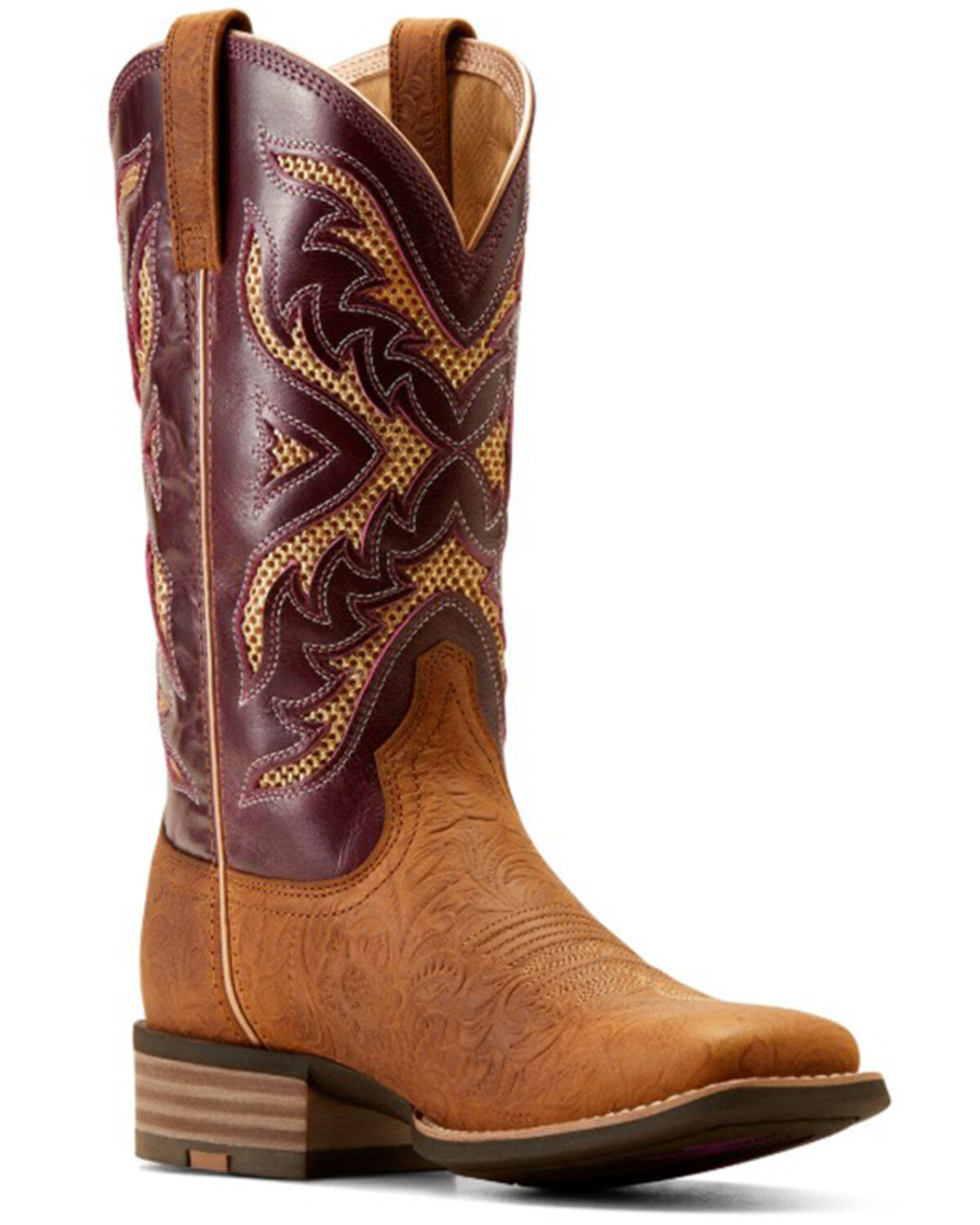 Image #1 - Ariat Women's San Angelo VentTEK 360 Performance Western Boots - Broad Square Toe, Brown, hi-res