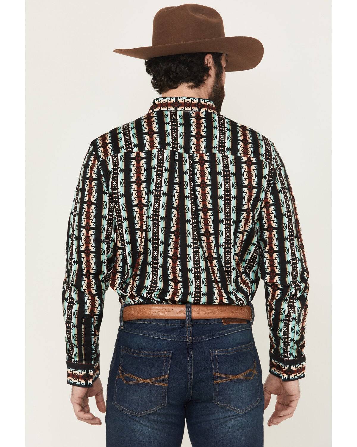 Image #4 - RANK 45&reg; Men's Fargo Southwestern Striped Long Sleeve Button-Down Stretch Western Shirt, Multi, hi-res
