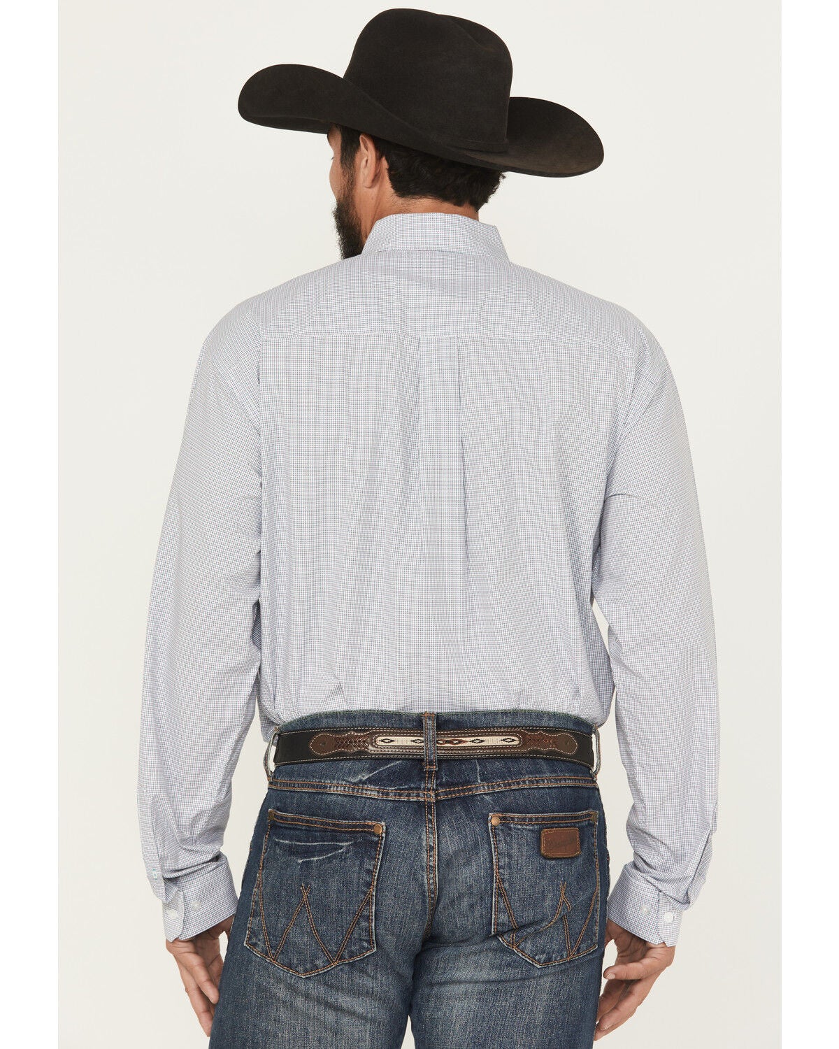 Image #4 - Cinch Men's Plaid Print Long Sleeve Button-Down Western Shirt, White, hi-res
