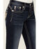 Image #4 - Miss Me Women's Dark Wash Wing Pocket Bootcut Stretch Denim Jeans , Dark Wash, hi-res