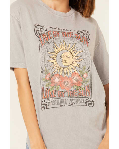 Image #3 - Youth in Revolt Women's Live By The Sun Short Sleeve Graphic Tee, Grey, hi-res