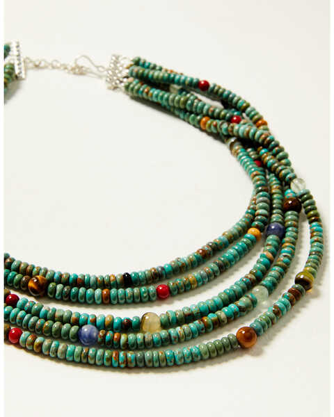 Image #2 - Paige Wallace Women's 5 Strand Rondelle Mixed Stone Necklace , Turquoise, hi-res