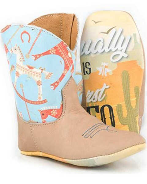 Tin Haul Infant Girls' My First Rodeo Poppet Boots - Square Toe, Tan, hi-res