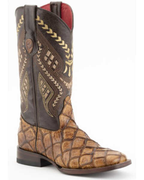 Ferrini Women's Bronco Western Boots - Square Toe, Dark Brown, hi-res