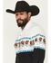 Image #2 - Roper Men's Horse Border Print Long Sleeve Snap Western Shirt, White, hi-res