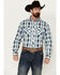 Image #1 - Panhandle Men's Southwestern Print Long Sleeve Pearl Snap Western Shirt , Cream, hi-res