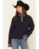 Image #1 - Revel Women's Denim Collar Sweater, Navy, hi-res