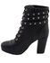 Image #4 - Milwaukee Leather Women's Studded Buckle Strap Laced Boots - Round Toe, Black, hi-res