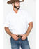 Ely Walker Men's Tonal Dobby Striped Short Sleeve Pearl Snap Western Shirt, White, hi-res