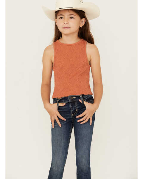 Image #1 - Fornia Girls' High Neck Tank Top , Rust Copper, hi-res