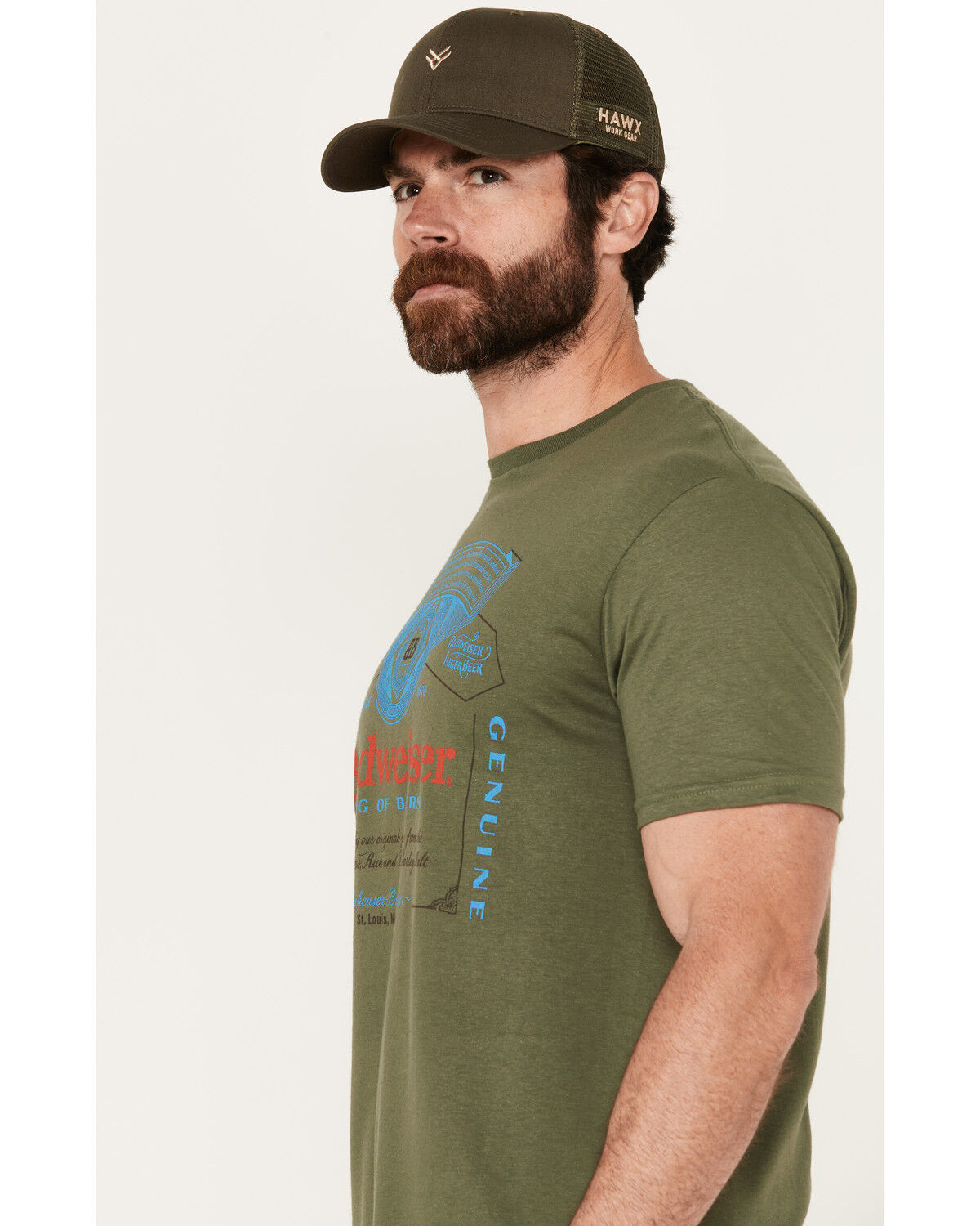 Image #2 - Brew City Beer Gear Men's Budweiser Logo Short Sleeve Graphic T-Shirt, Green, hi-res