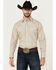 Image #1 - Ely Walker Men's Mini Southwestern Geo Print Long Sleeve Snap Western Shirt, Beige, hi-res
