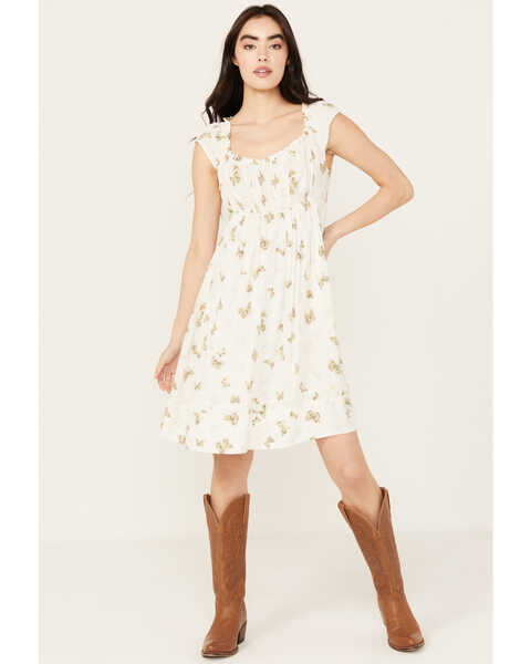 Cleo + Wolf Women's Butterfly Print A-Line Dress, White, hi-res