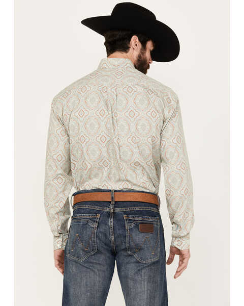 Image #4 - Stetson Men's Medallion Long Sleeve Button Down Western Shirt, Turquoise, hi-res
