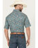 Image #4 - Roper Men's Amarillo Paisley Print Short Sleeve Snap Western Shirt, Turquoise, hi-res
