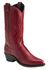 Image #1 - Abilene Women's Cowhide Western Boots - Round Toe, Red, hi-res