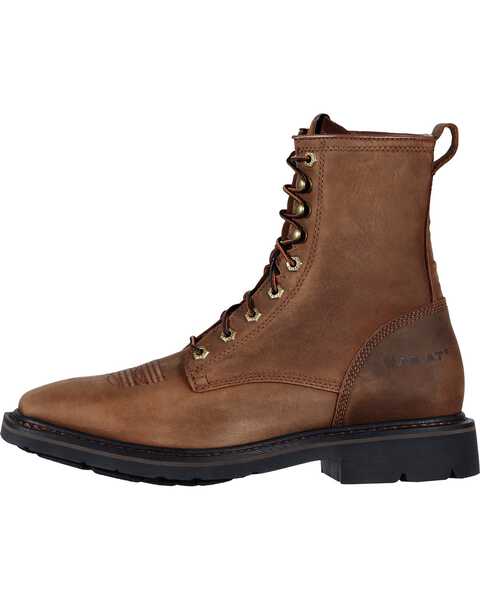 Ariat Men's Cascade 8" Lace-Up Work Boots - Square Toe, Brown, hi-res