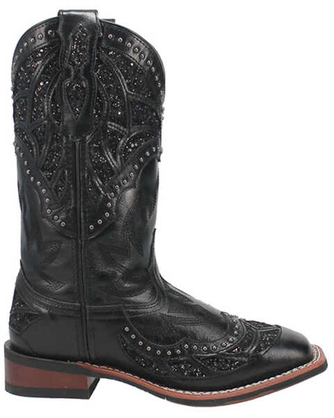 Image #2 - Laredo Women's Eternity Western Boots - Broad Square Toe, Black, hi-res